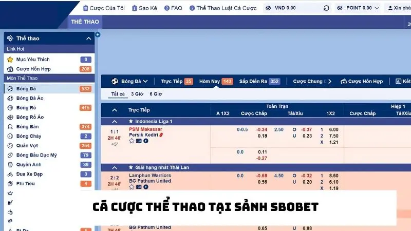 Khám phá về sảnh thể thao SBOBET